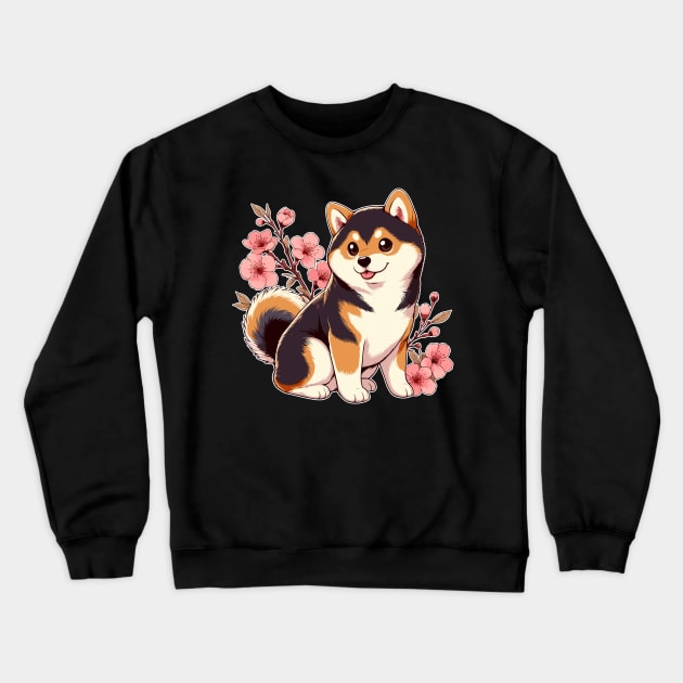 sakura shiba Crewneck Sweatshirt by hunnydoll